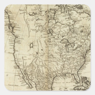 Map of North America Square Sticker