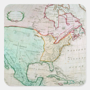 Map of North America Square Sticker