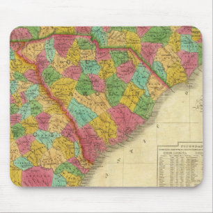 Map of North and South Carolina, and Georgia Mouse Pad