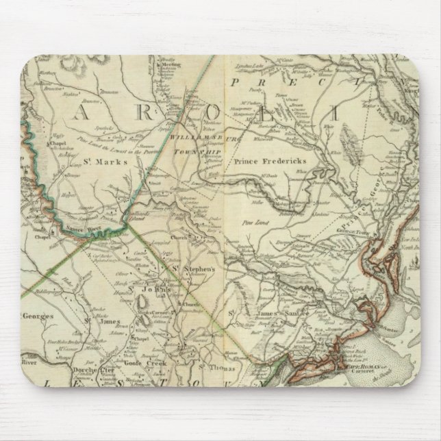 Map Of North And South Carolina Mouse Pad (Front)