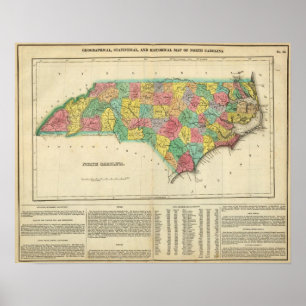 Map Of North Carolina Poster