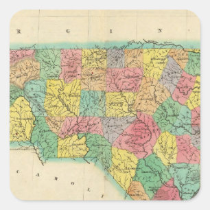 Map Of North Carolina Square Sticker