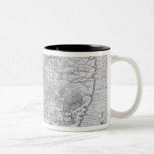 Map of North-eastern Brazil Two-Tone Coffee Mug