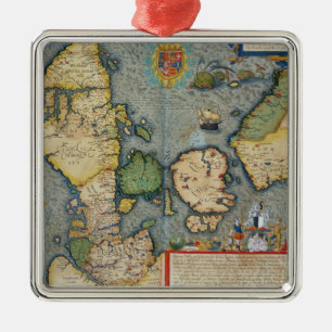 Map of Northern Europe, from 'Civitates Orbis Terr Metal Tree Decoration