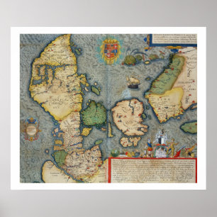 Map of Northern Europe, from 'Civitates Orbis Terr Poster