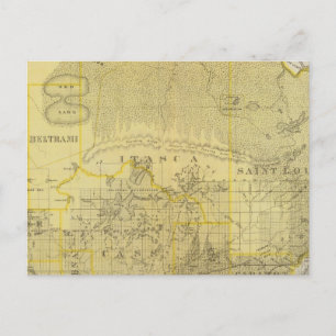 Map of Northern Minnesota, 1874 Postcard