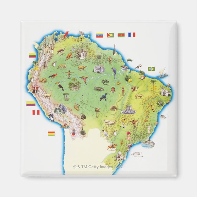 Map of Northern South America Magnet (Front)