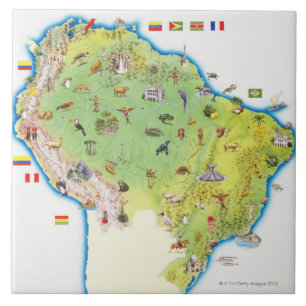 Map of Northern South America Tile