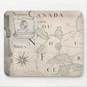 Map of Nouvelle-France 1699 Mouse Pad