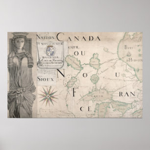 Map of Nouvelle-France 1699 Poster