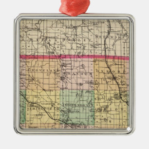 Map of Oakland County, Michigan Metal Ornament