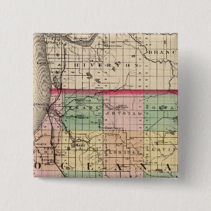 Map of Oceana County, Michigan 15 Cm Square Badge