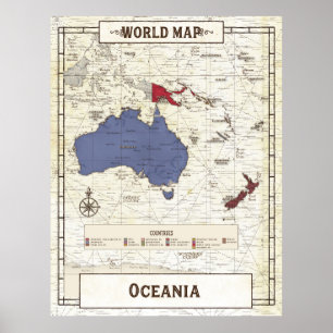 Map Of Oceania Poster