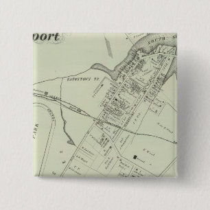 Map of Oceanport, NJ 15 Cm Square Badge