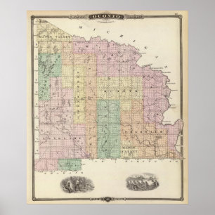 Map of Oconto County northern part Poster