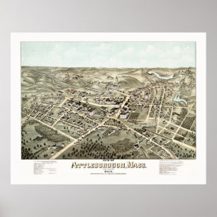 Map of of Attleborough, Massachusetts from 1878 Poster