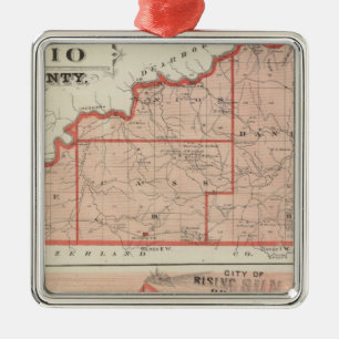 Map of Ohio County with City of Rising Sun Metal Tree Decoration
