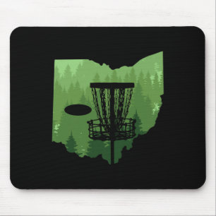 Map Of Ohio Disc Golf Player Frisbees Disc Golfer Mouse Pad
