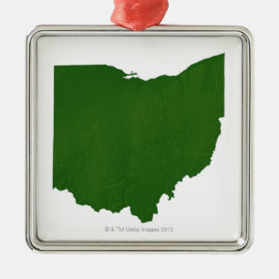 Map of Ohio Metal Tree Decoration