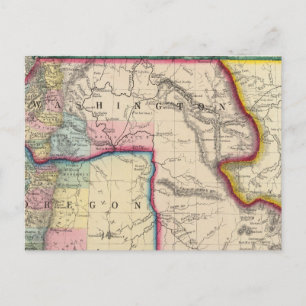 Map Of Oregon, Washington Postcard