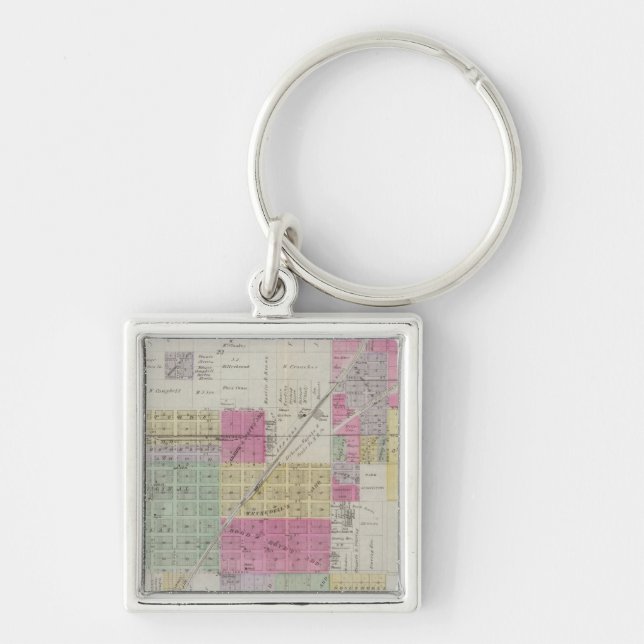 Map of Osage City, Kansas Key Ring (Front)