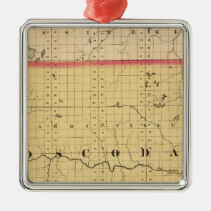 Map of Oscoda County, Michigan Metal Ornament