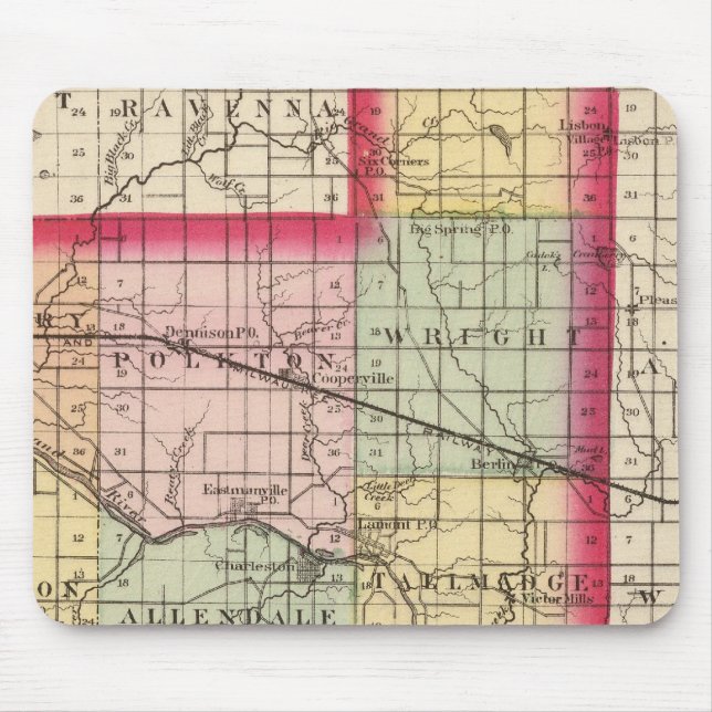 Map of Ottawa County, Michigan Mouse Pad (Front)