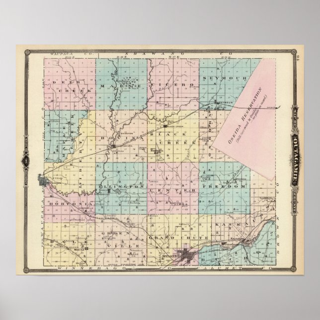 Map of Outagamie County, State of Wisconsin Poster (Front)