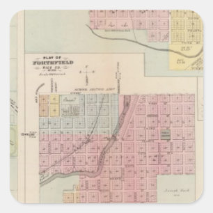 Map of Owatonna, Map of Mantorville, Minnesota Square Sticker