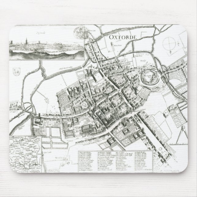 Map of Oxford, 1643 Mouse Pad (Front)