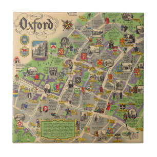 Map of Oxford, England (British Railways) Ceramic Tile