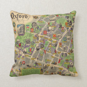 Map of Oxford, England (British Railways) Cushion