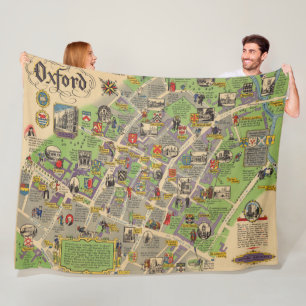 Map of Oxford, England (British Railways) Fleece Blanket