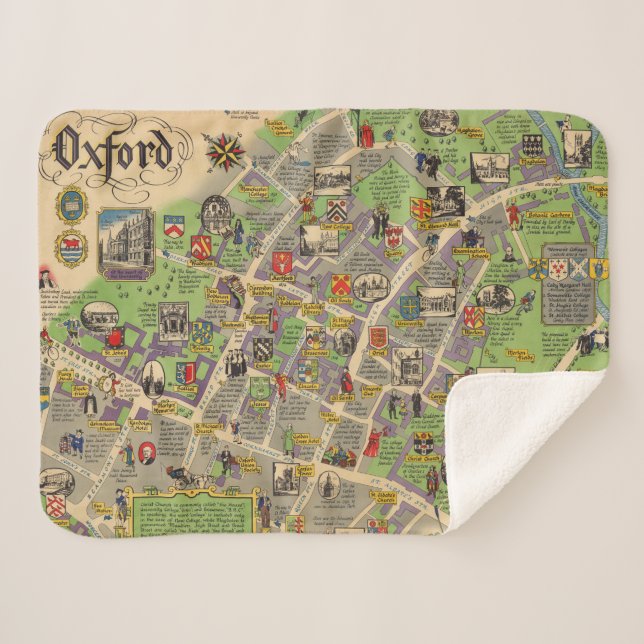 Map of Oxford, England (British Railways) Sherpa Blanket (Front (Horizontal))