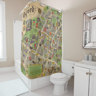 Map of Oxford, England (British Railways) Shower Curtain