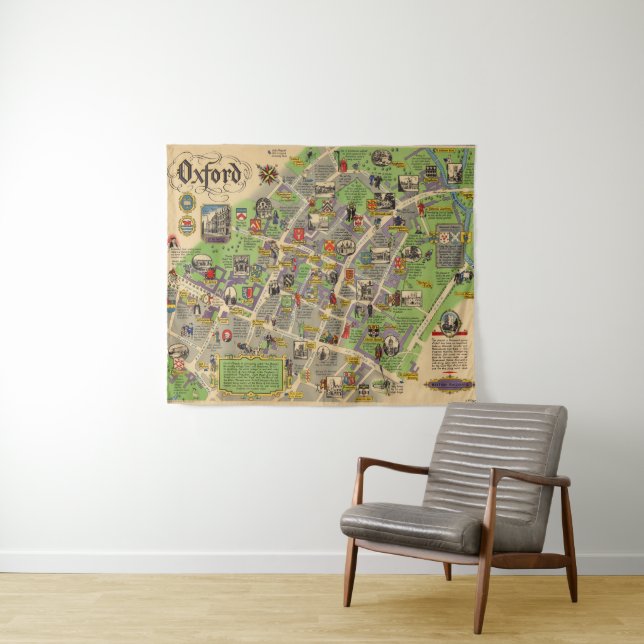 Map of Oxford, England (British Railways) Tapestry (In Situ (Horizontal))
