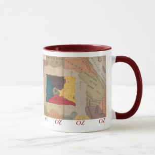 Map of Oz and surrounding countries and deserts Mug