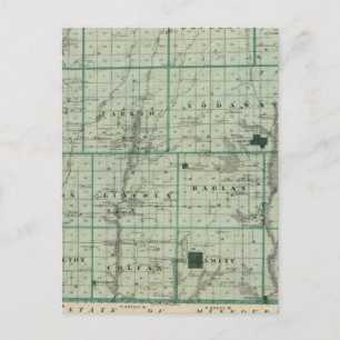 Map of Page County, State of Iowa Postcard