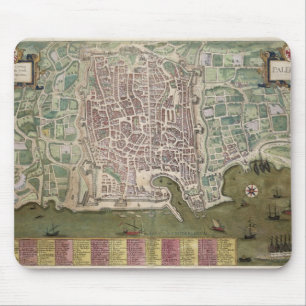 Map of Palermo, from 'Civitates Orbis Terrarum' by Mouse Pad