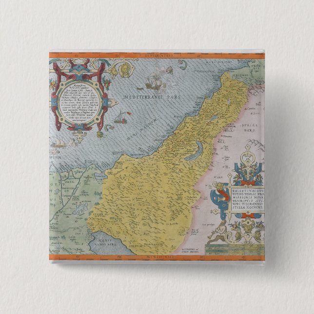 Map of Palestine 15 Cm Square Badge (Front)
