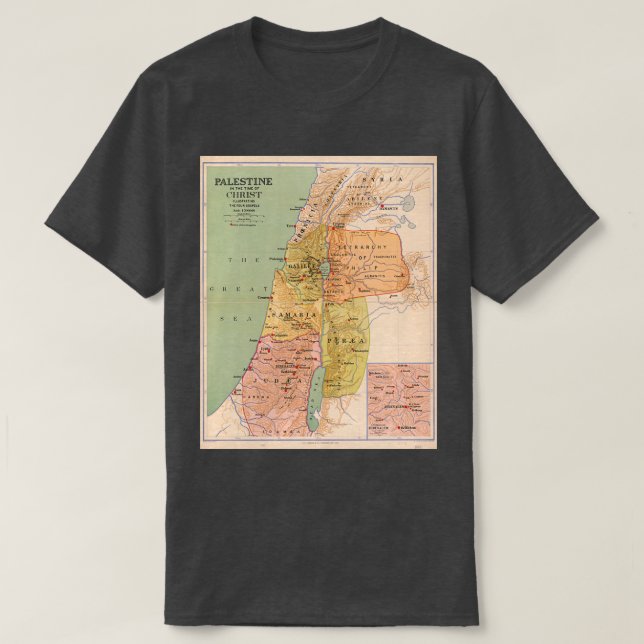 Map of Palestine in the Time of Christ to 70 A T-Shirt (Design Front)