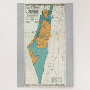 Map of Palestine Plan of Partition with Economic Jigsaw Puzzle