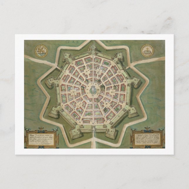 Map of Palma, from 'Civitates Orbis Terrarum' by G Postcard (Front)