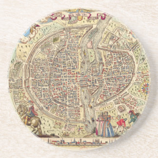 Map of Paris, 1576 Coaster