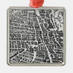 Map of Paris, 1620 Metal Ornament