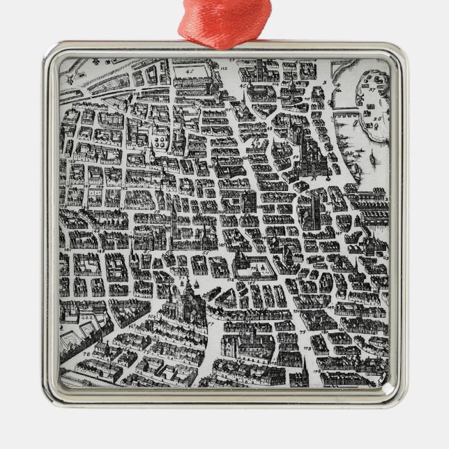 Map of Paris, 1620 Metal Ornament (Front)