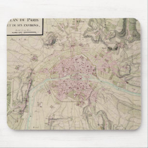 Map of Paris and its Surrounding Mouse Pad