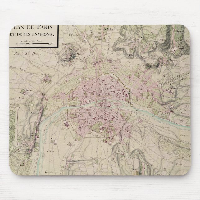 Map of Paris and its Surrounding Mouse Pad (Front)