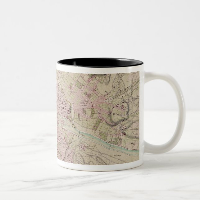 Map of Paris and its Surrounding Two-Tone Coffee Mug (Right)