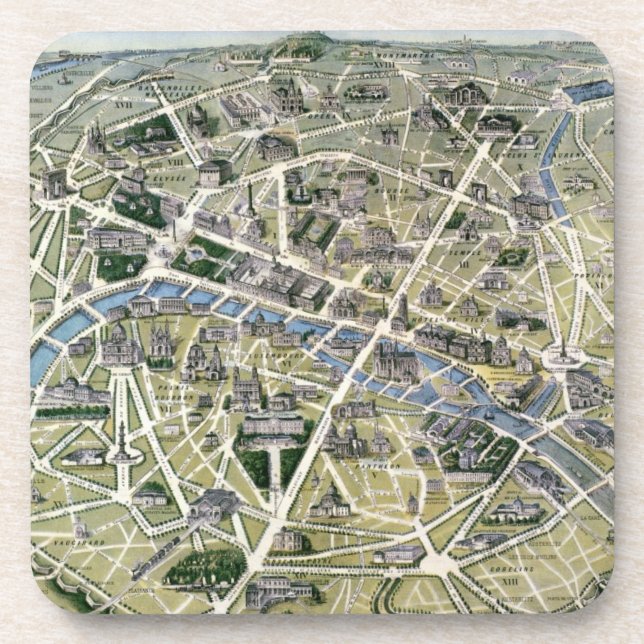 Map of Paris during the period of the Grands Coaster (Front)